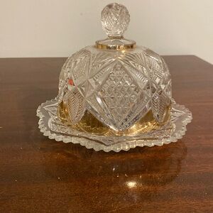 Vintage cheese ball glass dish